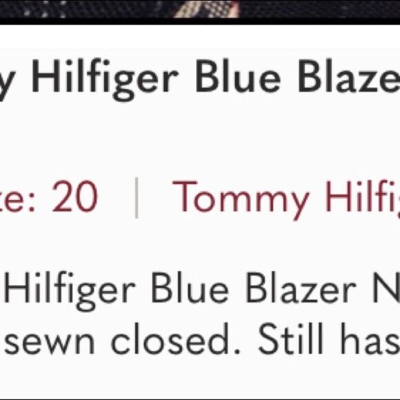 Vintage Tommy Hilfiger Blue Blazer NWT Size 20 - Picture 5 of 5